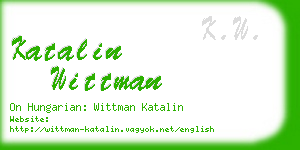 katalin wittman business card